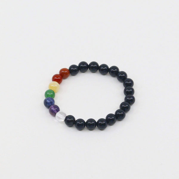 Pulsera de Obsidiana Negra y 7 Chakras