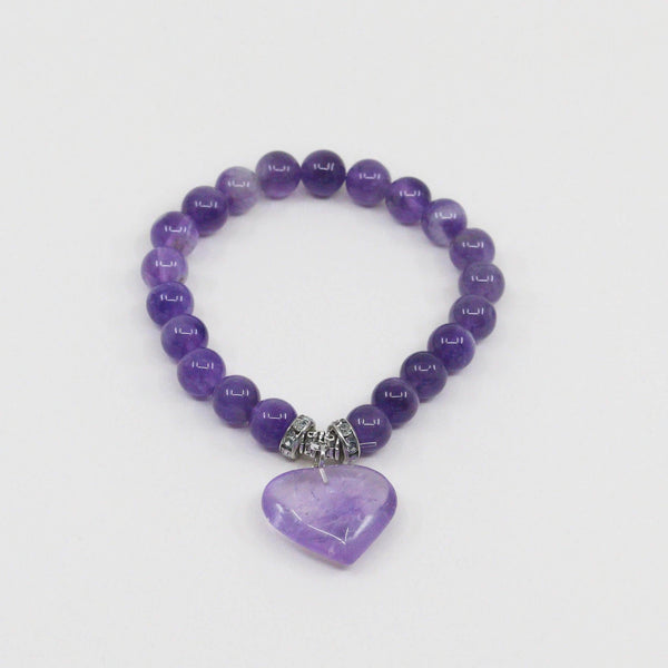 Pulsera de Amatista con Corazón