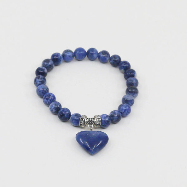Pulsera de Sodalita con Corazón